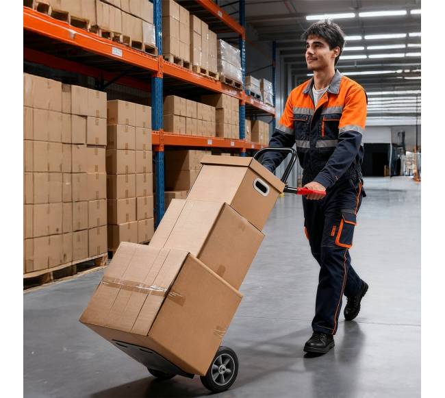 Rankinis vežimėlis su ratukais ir reguliuojama rankena7