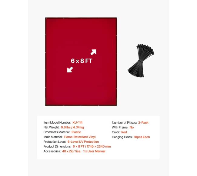 Suvirinimo užuolaidos 2vnt, 1.74 x 2.34m6