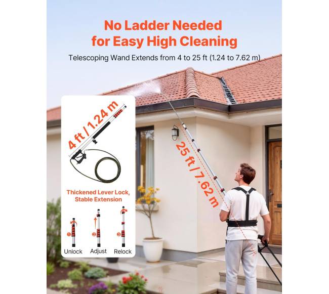 7,62 m teleskopinė aukšto slėgio plovimo lazda1