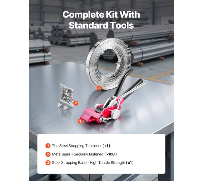 Plieno tvirtinimo ir pakavimo rinkinys1