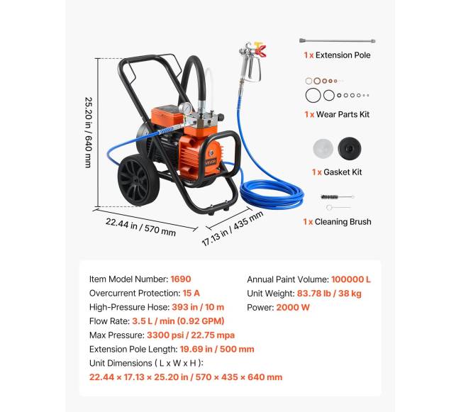 Diafragminis dažymo purkštuvas 2000 W6