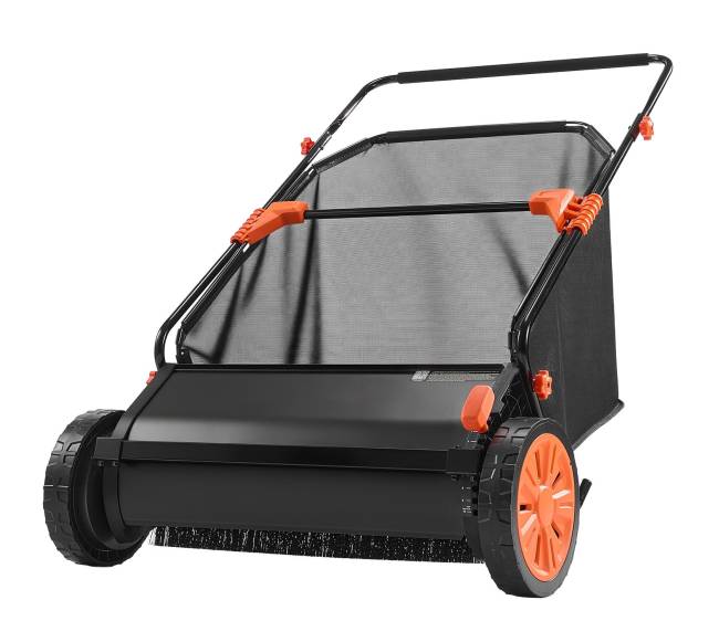 Stumiamas vejos šluotuvas 66 cm su surinkimo krepšiu0