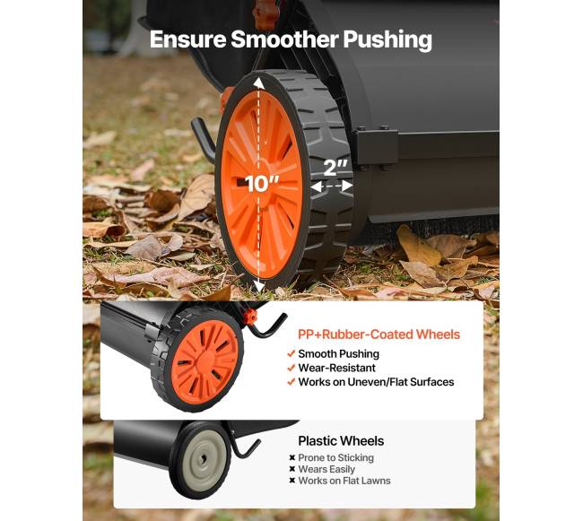 Stumiamas vejos šluotuvas 66 cm su surinkimo krepšiu4