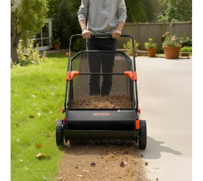 Stumiamas vejos šluotuvas 66 cm su surinkimo krepšiu7