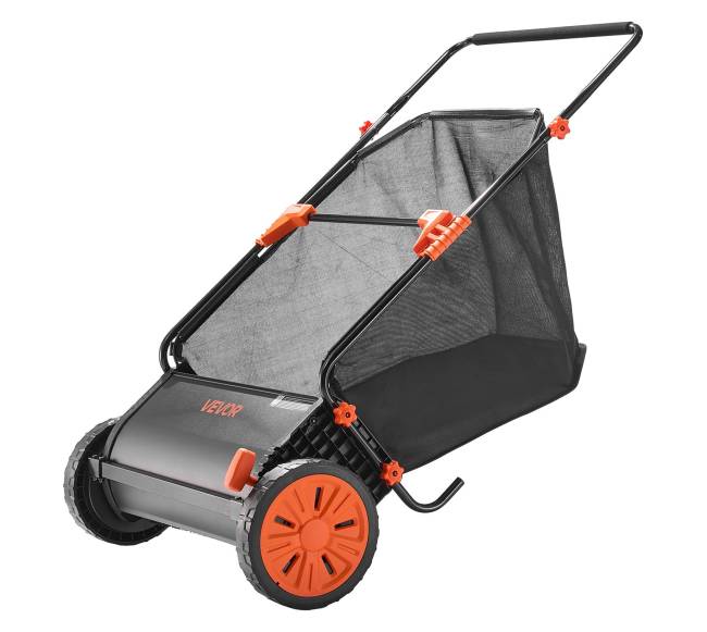 Stumiamas vejos šluotuvas 66 cm su surinkimo krepšiu8