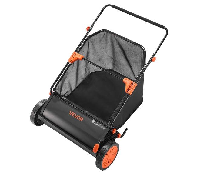 Stumiamas vejos šluotuvas 66 cm su surinkimo krepšiu9