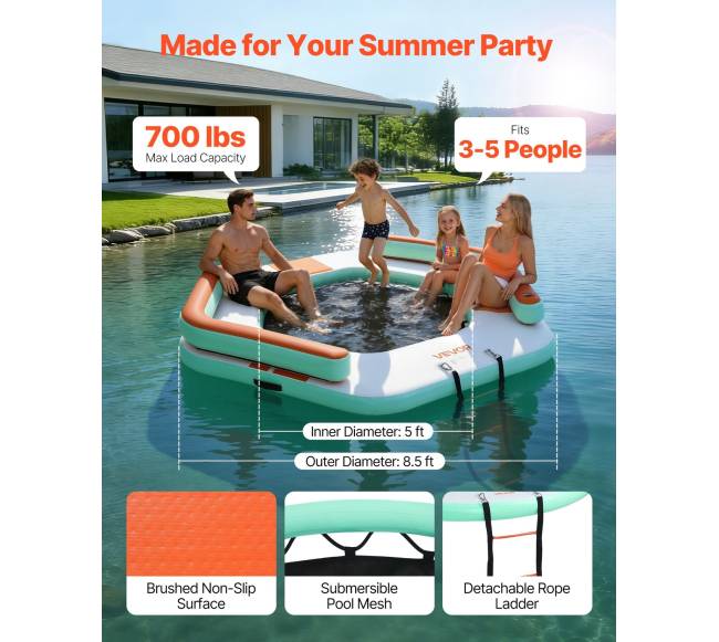 Pripučiama plaukiojanti platforma 2.6 x 2.6 m1