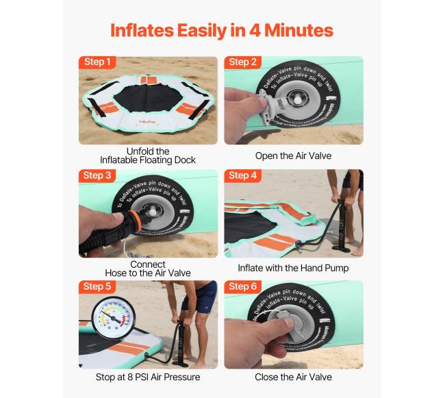 Pripučiama plaukiojanti platforma 2.6 x 2.6 m5