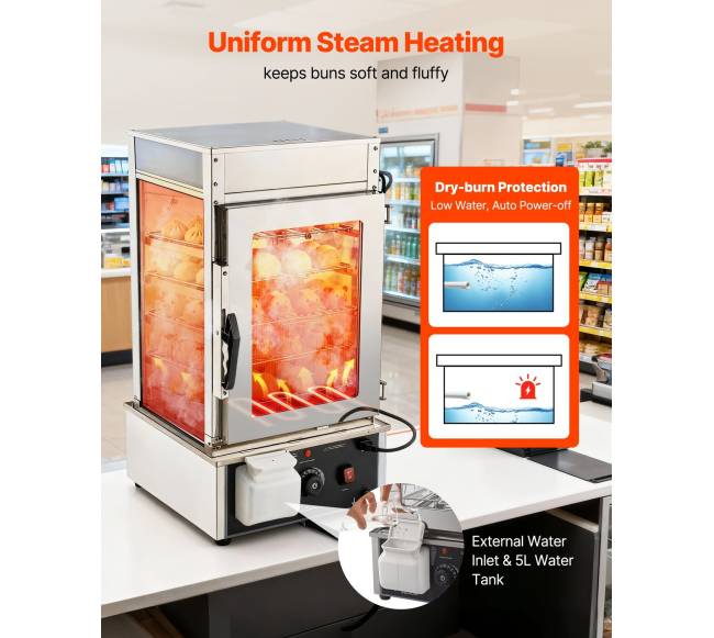 5 aukštų maisto šildymo vitrina su LED1