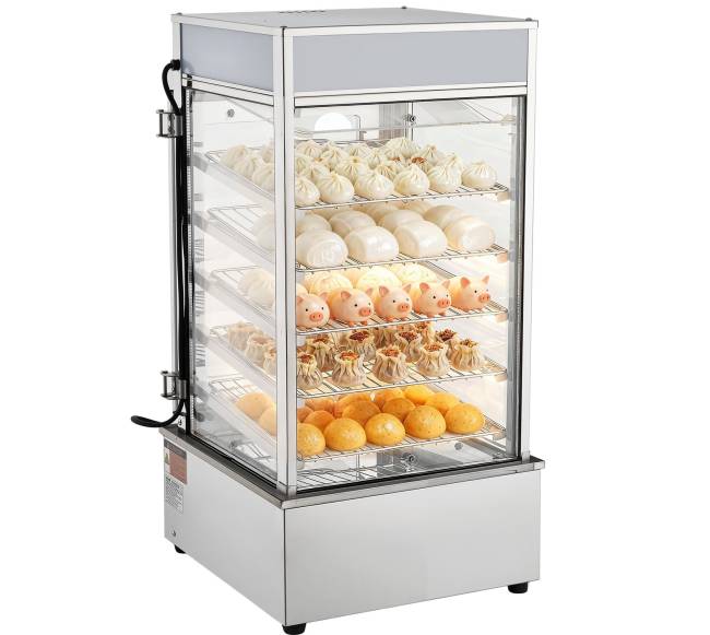 5 aukštų maisto šildymo vitrina su LED8