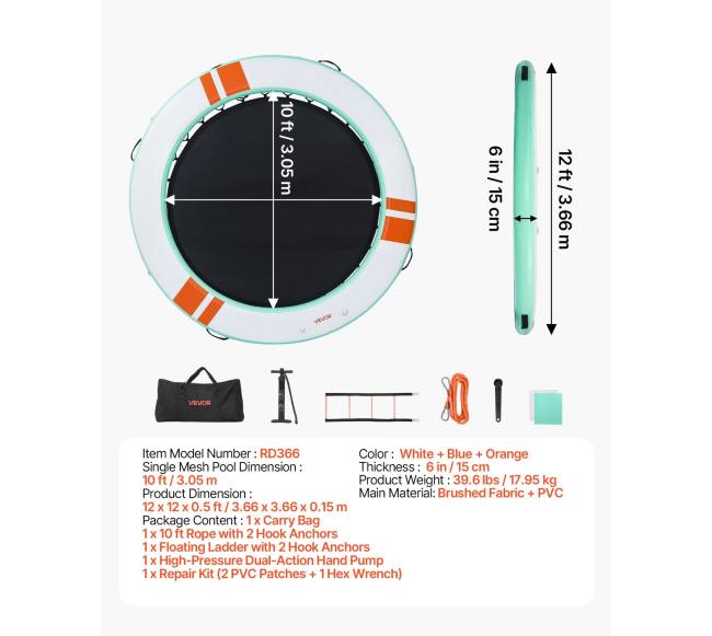 Pripučiama plūduriuojanti platforma 3,66 m6