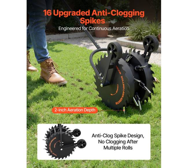 Vejos aeravimo volas su anti-užsikimšimo šakėmis1