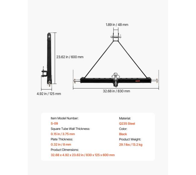 Trijų taškų prikabinimo įtaisas su rutuliu6