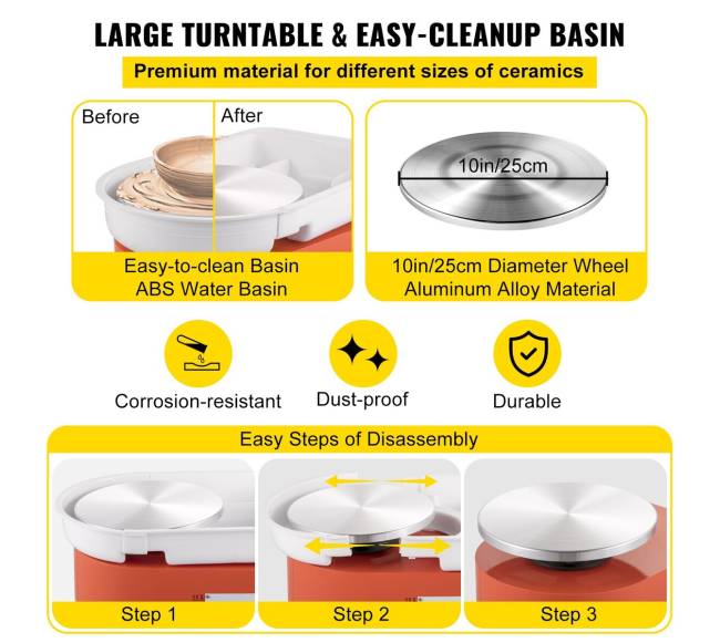 Elektrinė keraminė žiedimo mašina 25 cm, 280W2