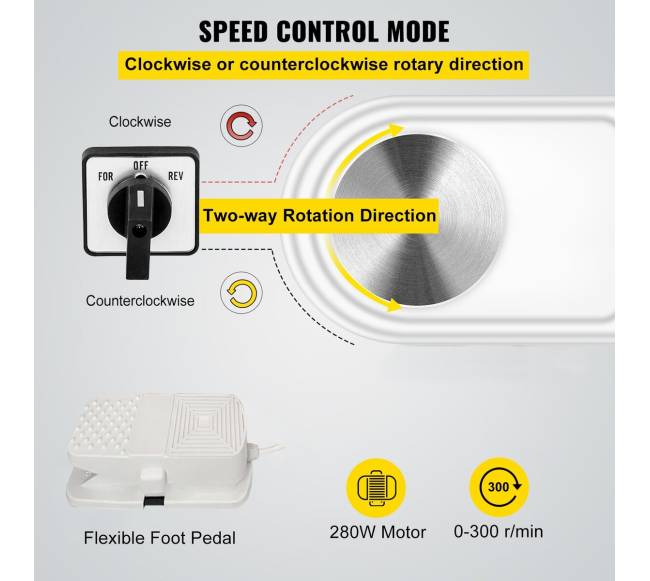 Elektrinė keraminė žiedimo mašina 25 cm, 280W3