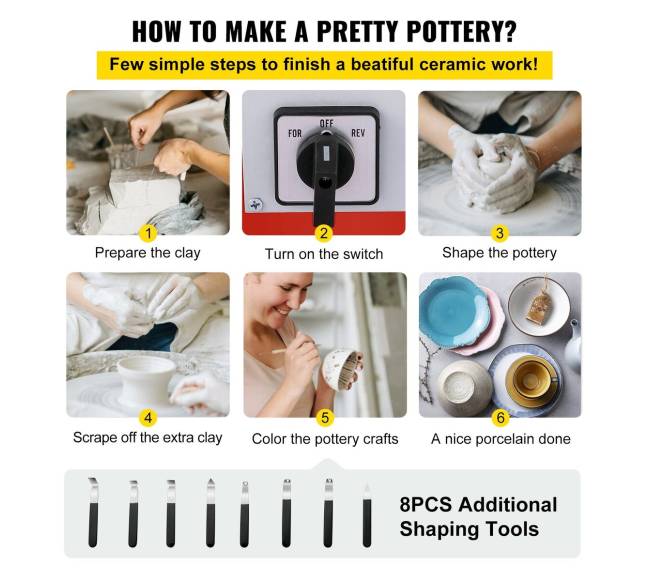 Elektrinė keraminė žiedimo mašina 25 cm, 280W5