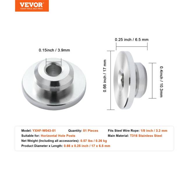 51 dalių kabelių turėklų komplektas 3.2mm6