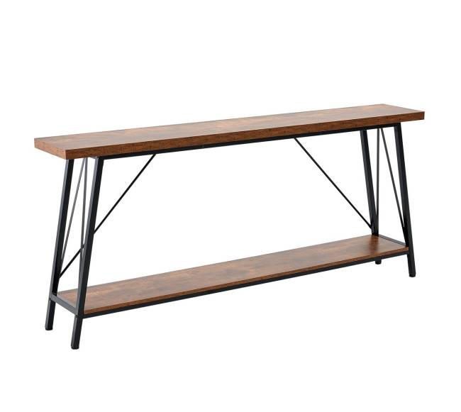 Siauras konsolinis stalas su dviem lentynomis0