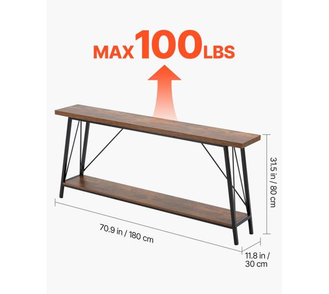 Siauras konsolinis stalas su dviem lentynomis2