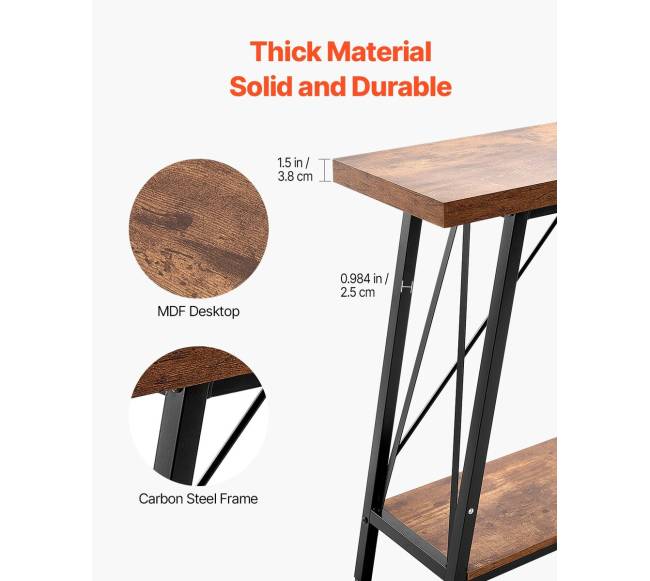 Siauras konsolinis stalas su dviem lentynomis3