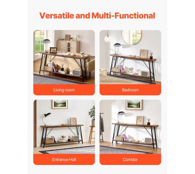 Siauras konsolinis stalas su dviem lentynomis6