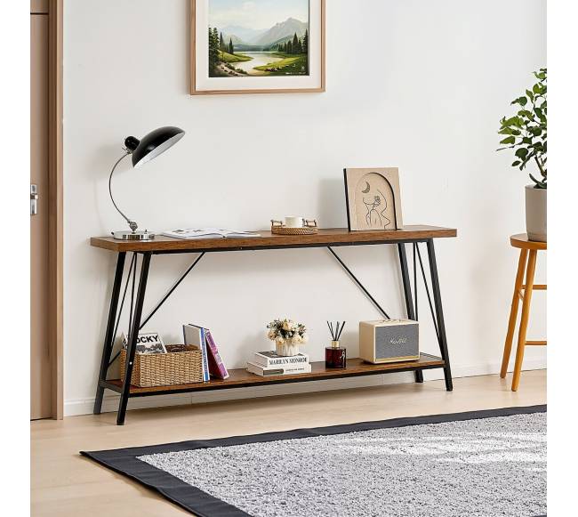 Siauras konsolinis stalas su dviem lentynomis7