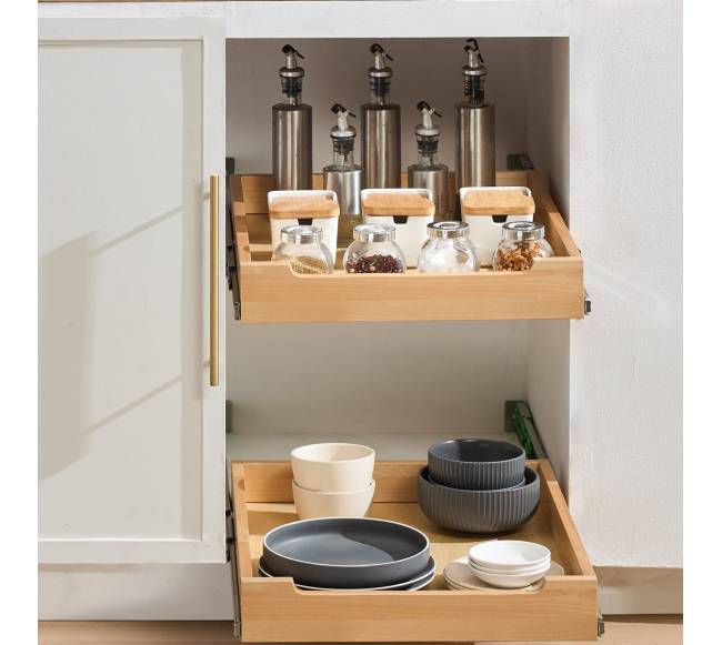 Ištraukiama spintelės lentyna su minkštu uždarymu7