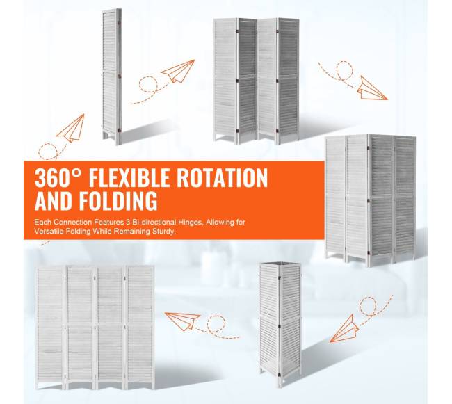 Medinė kambario pertvara, 4 panelių2