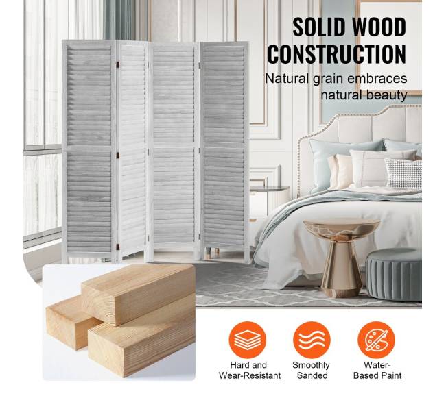 Medinė kambario pertvara, 4 panelių3