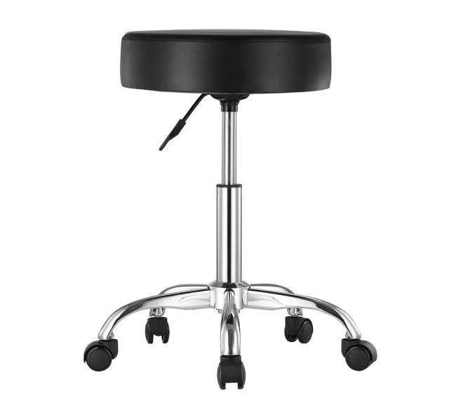 Apvali reguliuojamo aukščio taburetė su ratukais0