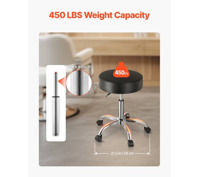 Apvali reguliuojamo aukščio taburetė su ratukais2