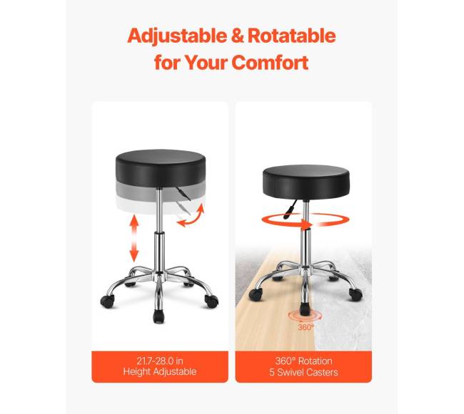 Apvali reguliuojamo aukščio taburetė su ratukais3