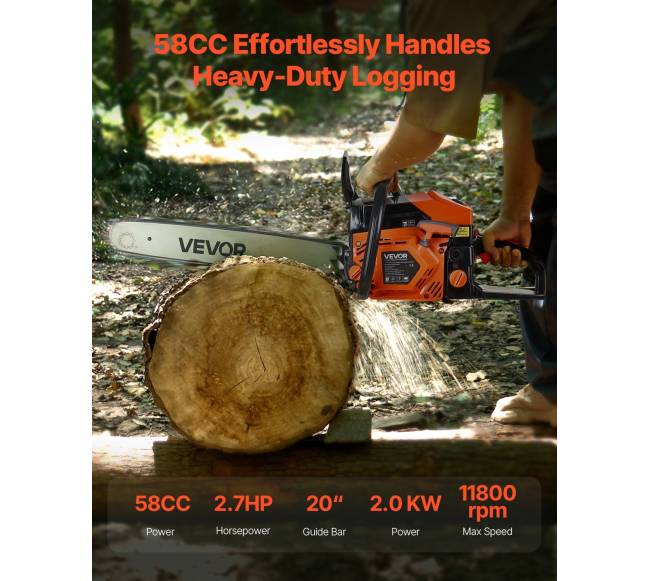 58 cc benzininis grandininis pjūklas medžio pjovimui1