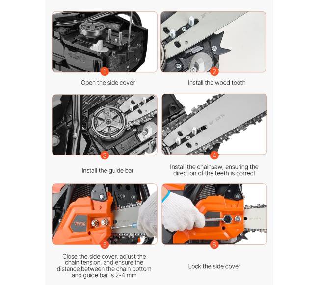 58 cc benzininis grandininis pjūklas medžio pjovimui5