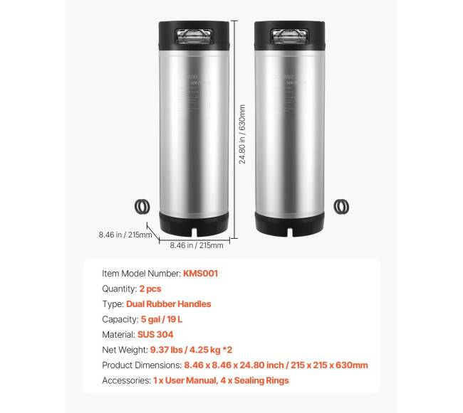 5 galonų kukurūzų KEG komplektas6