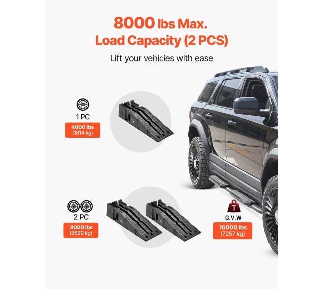 Automobilių rampas 7257 kg, 170 mm pakėlimas2