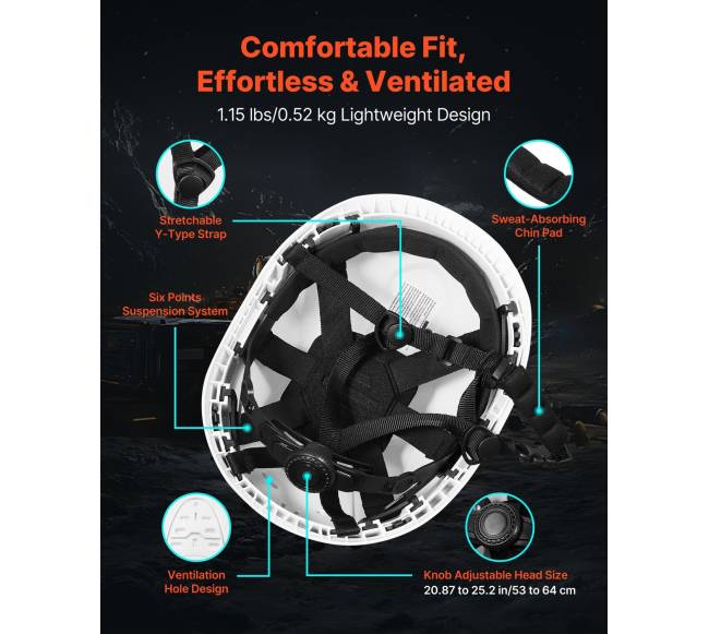 Saugos šalmas su 6 taškų pakaba3
