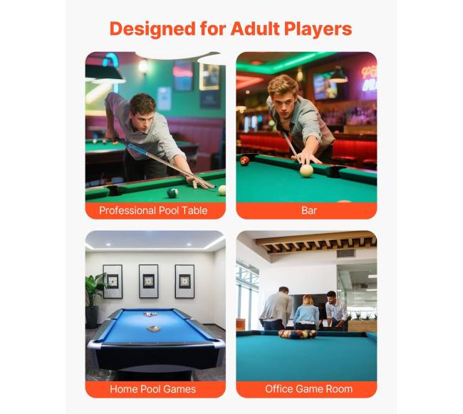 Kanadietiško klevo biliardo lazdos, 4 dalių5