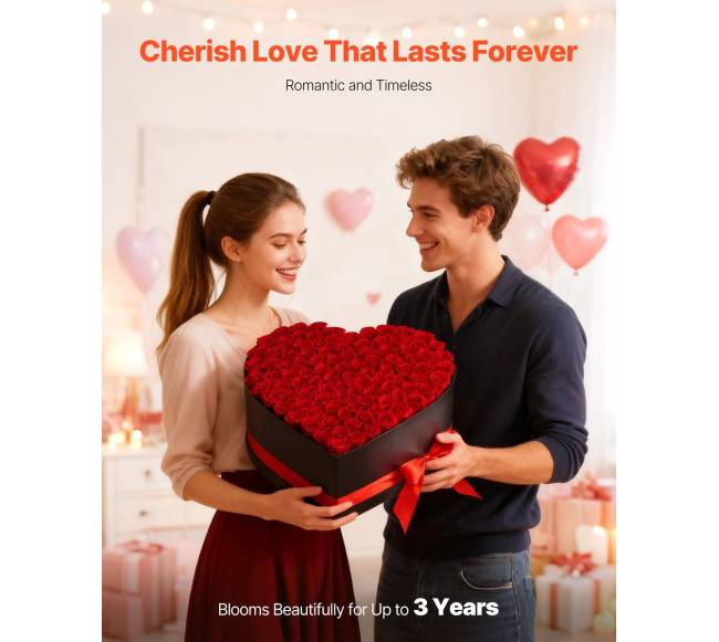 Amžinos rožės širdies formos dėžutėje2