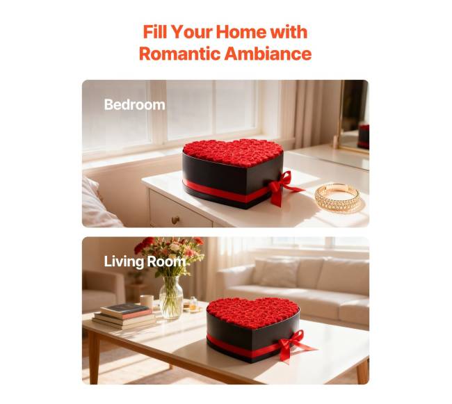 Amžinos rožės širdies formos dėžutėje5