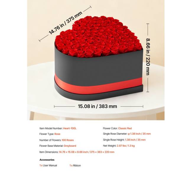 Amžinos rožės širdies formos dėžutėje6