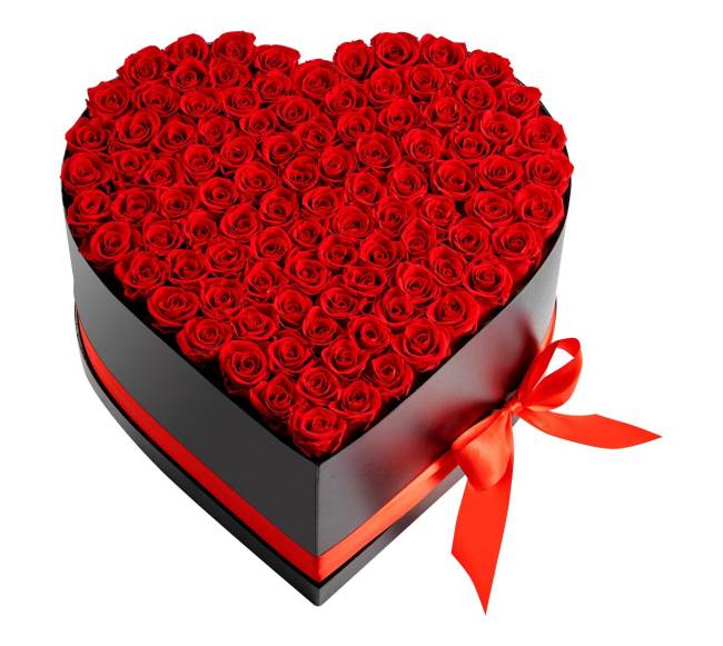 Amžinos rožės širdies formos dėžutėje8