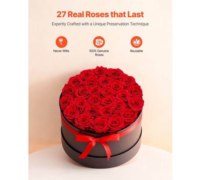 Amžinos rožės dėžutėje, 27 vienetai1