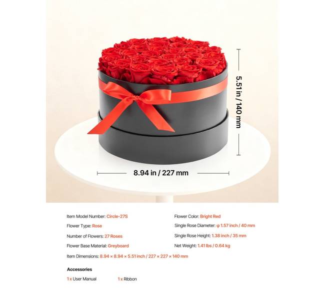 Amžinos rožės dėžutėje, 27 vienetai6