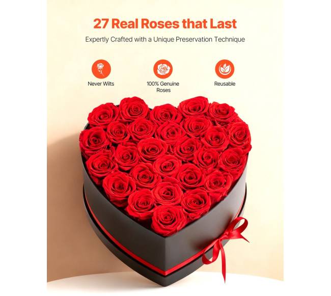 Amžinos gėlės širdies formos dėžutėje1