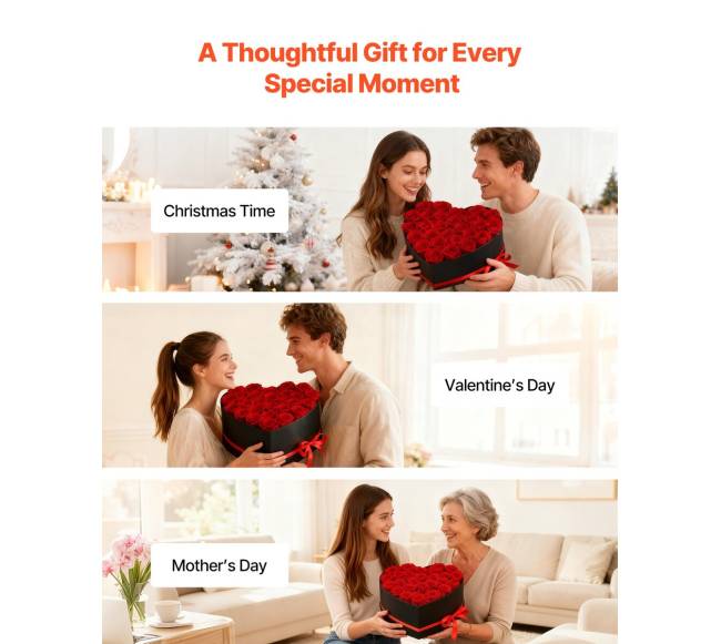 Amžinos gėlės širdies formos dėžutėje4