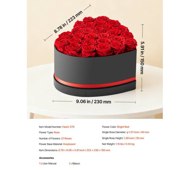 Amžinos gėlės širdies formos dėžutėje6