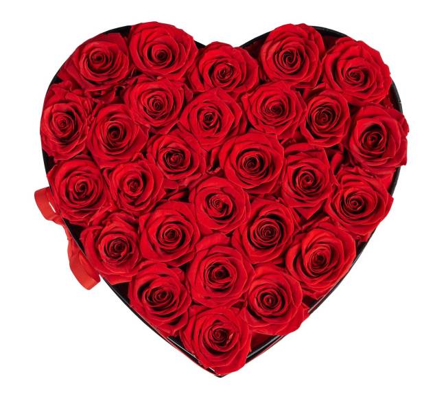 Amžinos gėlės širdies formos dėžutėje10