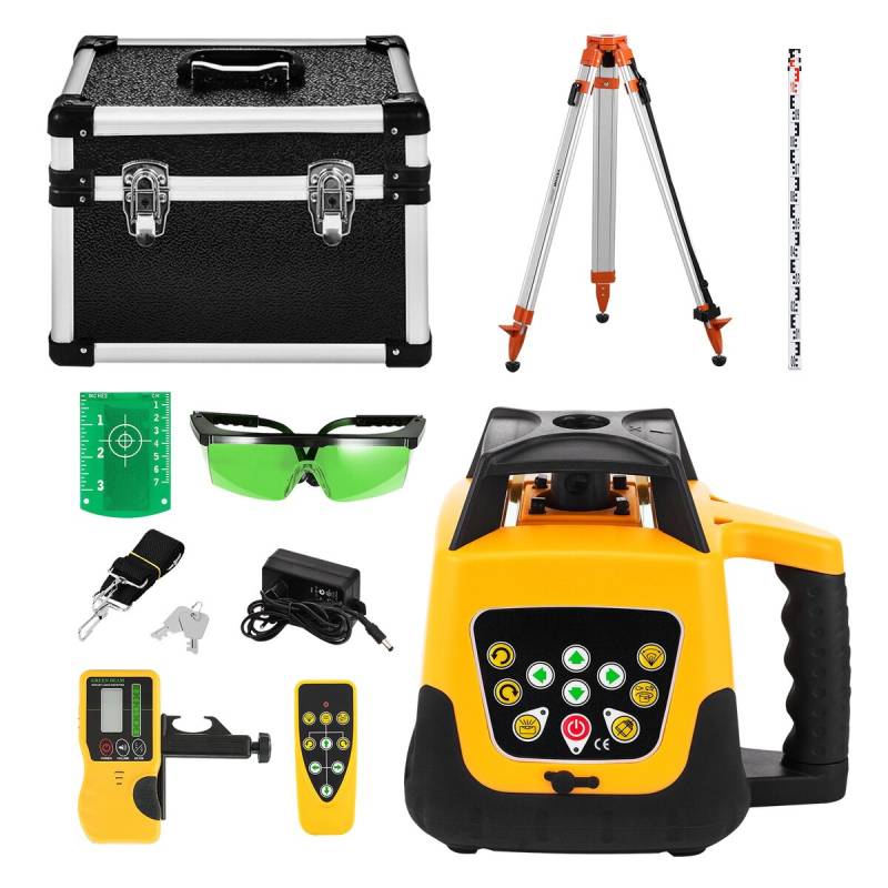 rotacinis lazerinis lygintuvas su trikojais ir matavimo skale0