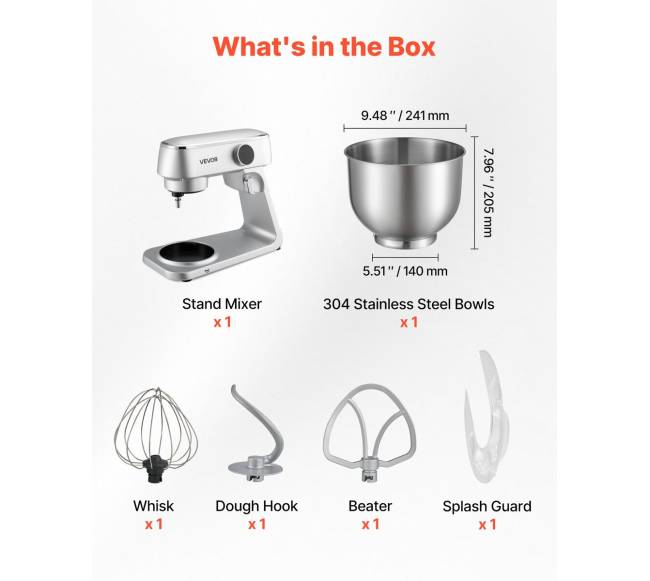 Elektrinė virtuvinė tešlos maišyklė 7,4 L, 1800W2